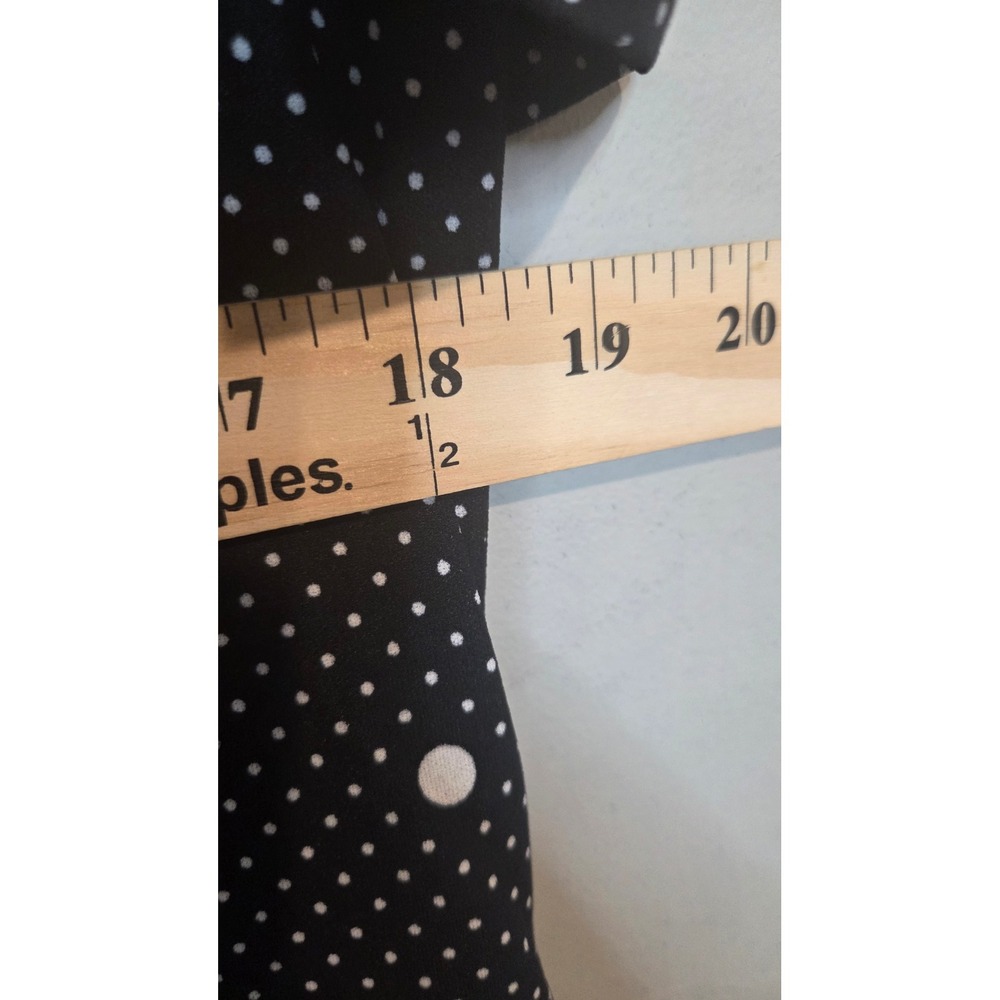 Lauren Ralph Lauren Polka Dot Flutter Sleeve Fit Flare Dress Womens 14 Black - Picture 4 of 5
